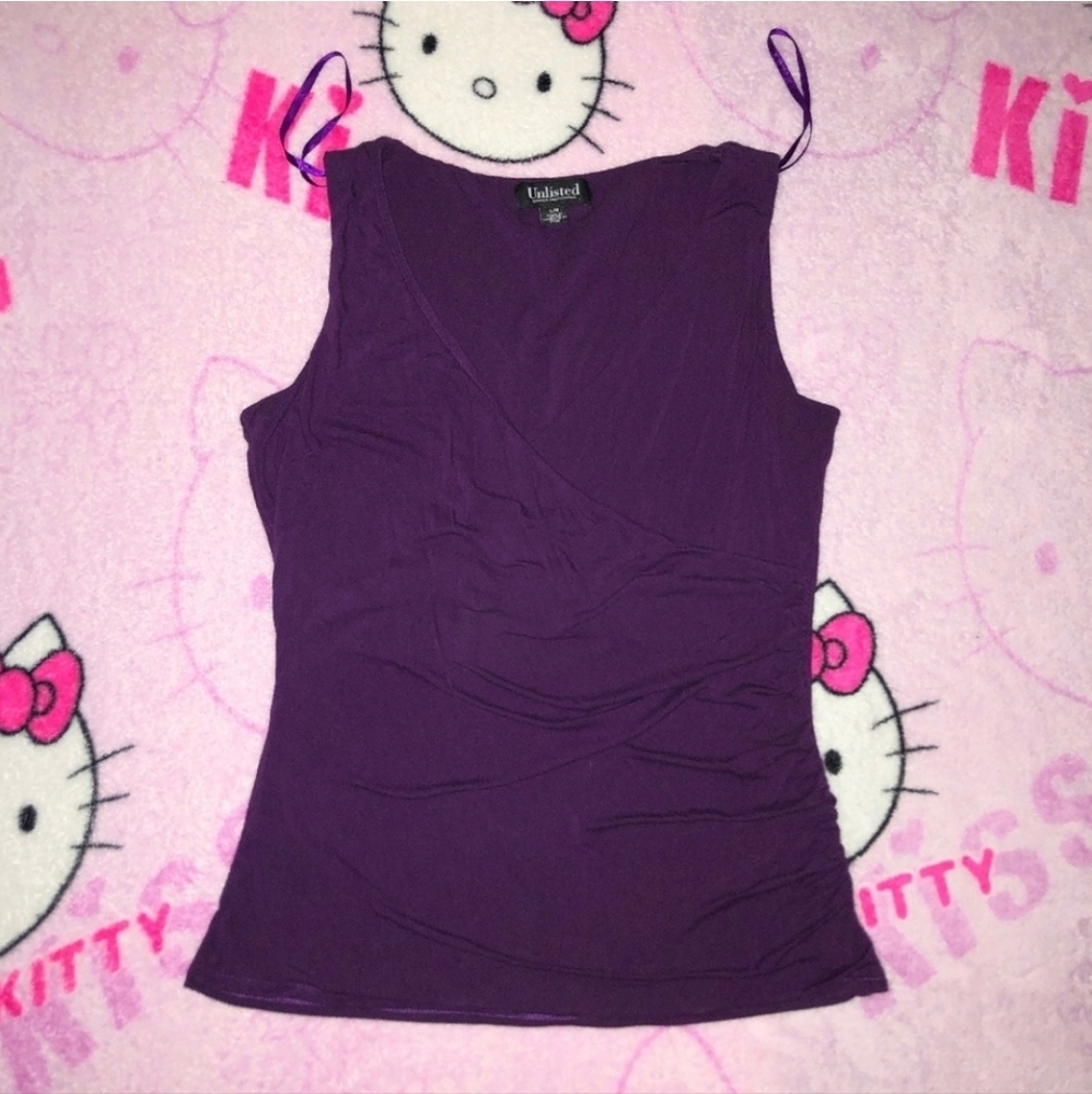 y2k babydoll wrap tank top